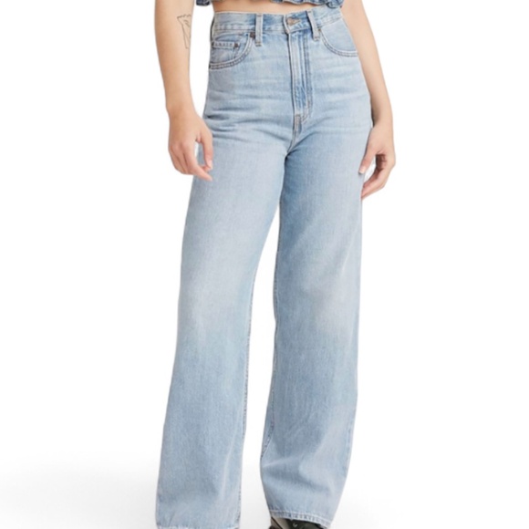 Levi’s Premium High Loose Jeans Med Wash Sz 25 - EUC - Picture 1 of 10